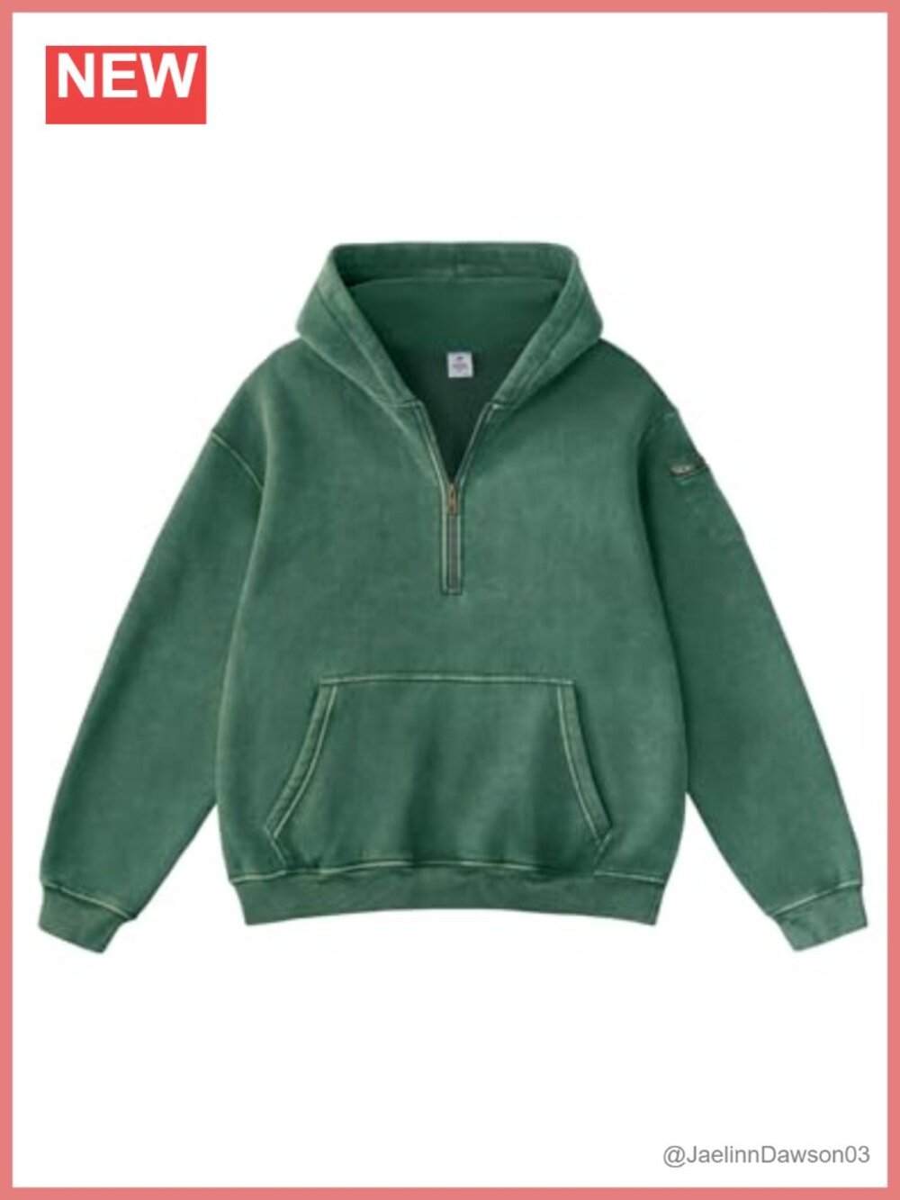 Oversized Washed Quarter Zip Hoodie Loose Fit Pullover Sweatshirt with Pockets